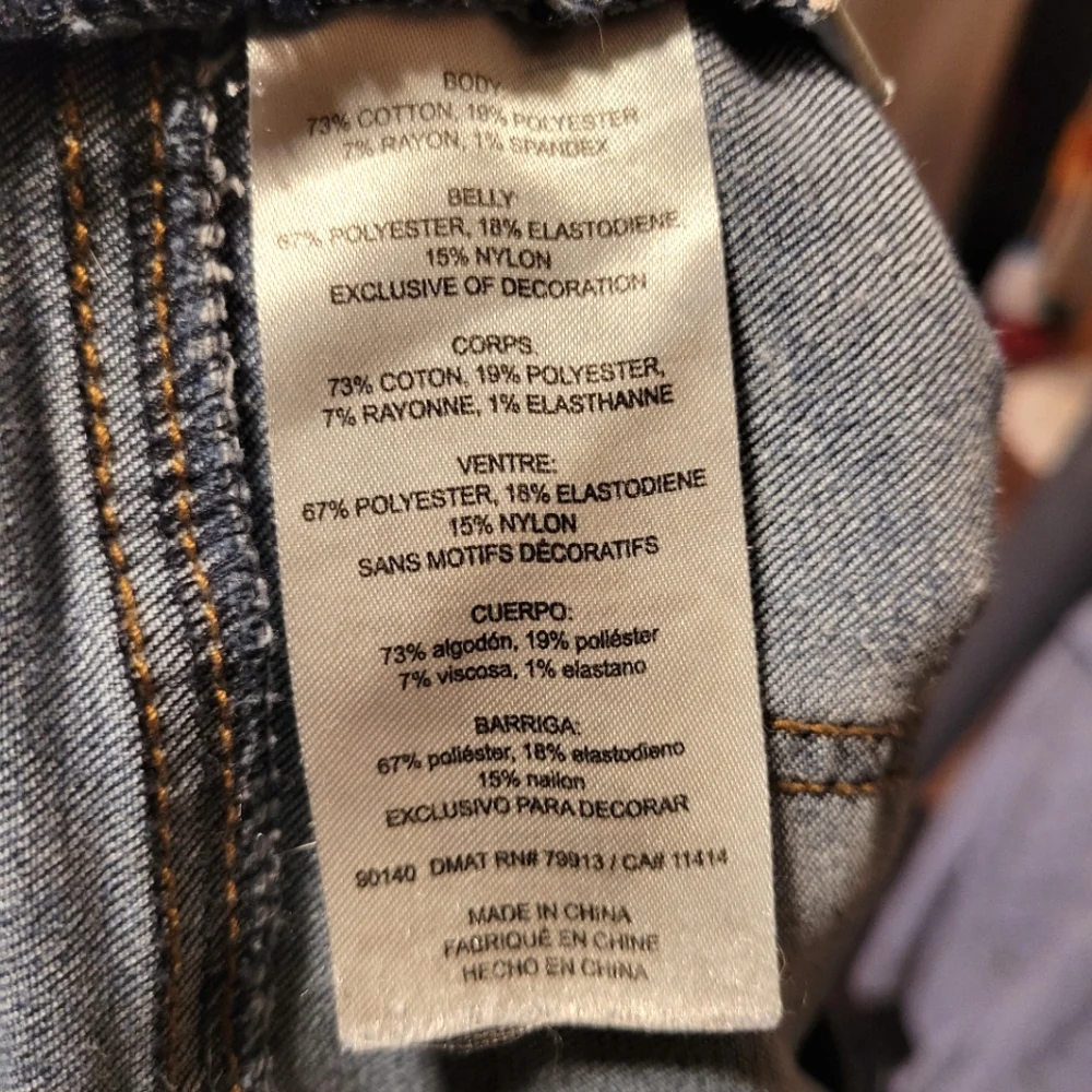 Indigo Blue Distressed Maturnity Jeans, Size Medium (16W) - Picture 11 of 12